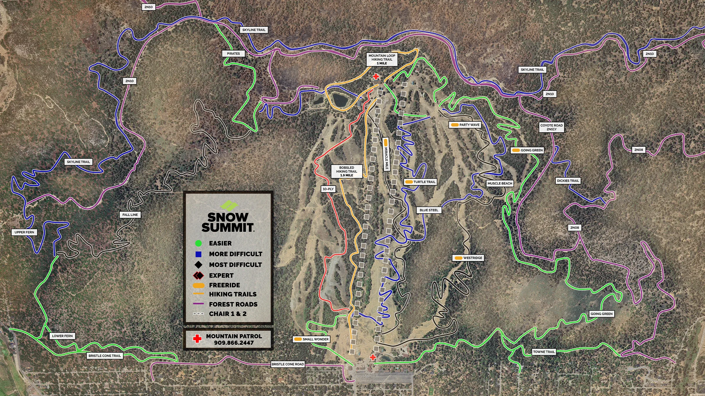 2024 Snow Summit summer trail map
